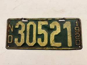 lot 105 image: 1920 ND License Plate