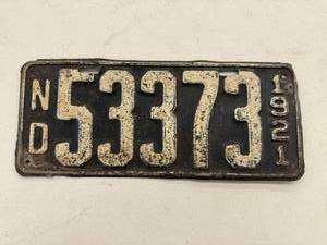 lot 106 image: 1921 ND License Plate