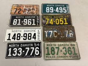 lot 116 image: 1950s ND License Plates