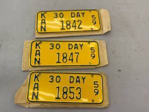 lot 120 image: 1959 Kansas 30 Day Plates