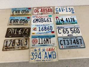 lot 121 image: License Plates - MN 1947 & 1948, Red Lake Chippewa