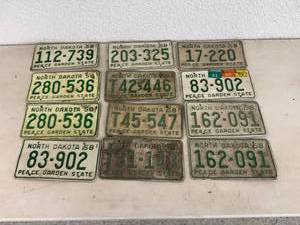 lot 122 image: 1950s ND License Plates