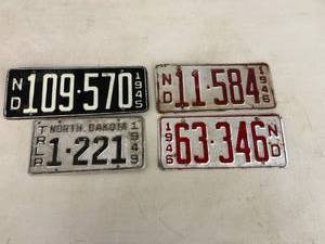 lot 123 image: 1940s ND License Plates
