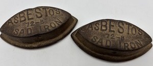 lot 47 image: Set of 2 Vintage Asbestos Sad Iron Covers