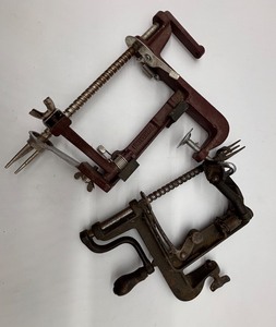 lot 65 image: Lot of 2 Vintage Apple Peelers by Universal and Goodell Co.