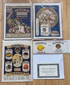 lot 69 image: Collection of Vintage Monarch Advertising Prints and Labels