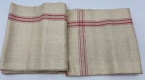 lot 86 image: Vintage Muslin Fabric with Red Stripes