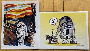 lot 88 image: Set of 2 Star Wars Inspired Art Prints by James Powell