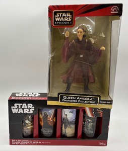 lot 90 image: Star Wars Episode I Queen Amidala Figure and The Force Awakens Glass Set