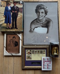 lot 97 image: Princess Diana Collectible Set Stamps, Puzzle, and Memorabilia