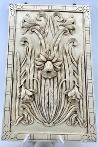 lot 128 image: Vintage Relief Wall Art with Floral Design