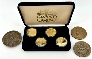 lot 144 image: Grand Casino Commemorative Coin Set and Antique Medal Collection