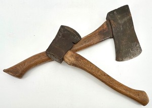 lot 147 image: Pair of Vintage Wooden Handle Axes