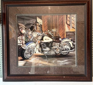 lot 165 image: Scott Jacobs Harley-Davidson Electra Glide Framed Artwork