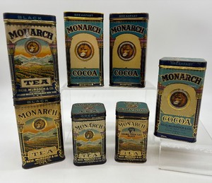 lot 196 image: Collection of Vintage Monarch Tea and Cocoa Tins