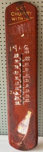 lot 213 image: Vintage 1948 Metal Thermometer Advertising Rummy