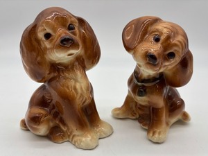 lot 220 image: Pair of Vintage Porcelain Royal Copley Dog Figurines