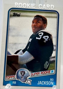 lot 244 image: 1988 Topps Bo Jackson Rookie Football Card #327