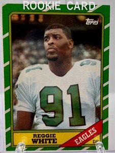 lot 248 image: Reggie White Philadelphia Eagles 1986 Topps Rookie Card