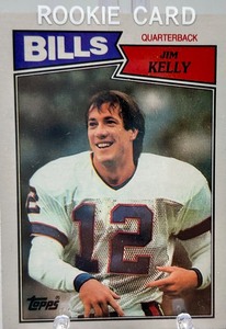 lot 254 image: Jim Kelly Rookie Quarterback Card - Buffalo Bills Topps