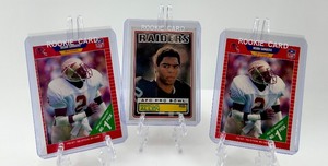 lot 259 image: Set of 3 Rookie Football Cards Marcus Allen and Deion Sanders