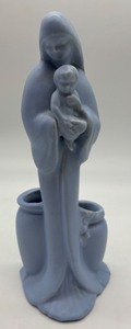 lot 287 image: Vintage Hanger Blue Ceramic Madonna and Child Figurine