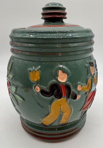 lot 288 image: Vintage Red Wing Pottery Dancing Peasants Cookie Jar