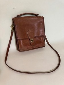 Vintage Coach British Tan Leather Station Crossbody Bag