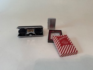 Excello Hi-Li Collapsible Binocular Glasses & Zippo Lighter W/ Original Package