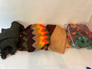 lot 53 image: Lot of (4) Vintage Crochet Afghans