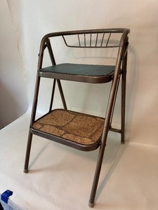 lot 55 image: Vintage Durham Metal Folding 2 Step Ladder