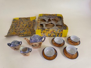 lot 94 image: Disney 1930s Hand Painted Mickey Mouse China Tea Set