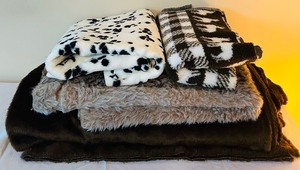 lot 67 image: Large Yardage Remnants of Fleece  Faux Fur Fabric
