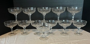 lot 23 image: Twelve Vintage Champagne Glasses