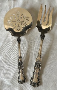 lot 25 image: Vintage Sterling Silver Gorham Buttercup Flat Server and Meat Fork