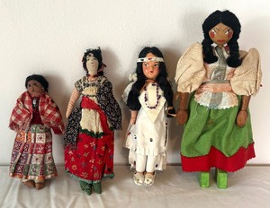 lot 32 image: Four Vintage Ethnic Dolls