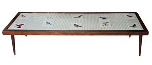 lot 17 image: Vintage Mid-Century Modern Mosaic Coffee Table with Bird Motif