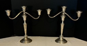 lot 122 image: Pair of Vintage Gorham Sterling Silver Candelabras