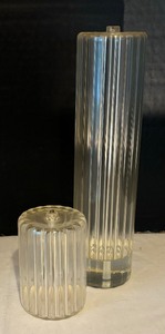 lot 138 image: Two Pretty Glass Oil Candles