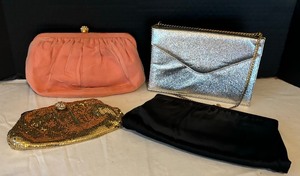 lot 226 image: Four Fancy Vintage Handbags by Etra, HL, Whiting & Davis and More