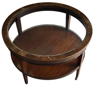 lot 257 image: MCM Round Glass Topped Coffee Table