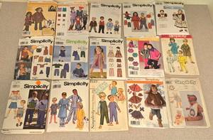 lot 332 image: 15 Simplicity Patterns, Some Vintage