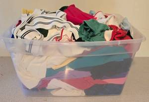 lot 340 image: Large Bin of Fabric Remnants, including Cuffs & More