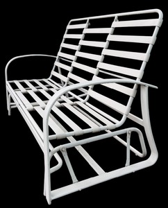lot 312 image: Outdoor Three Seat Metal Glider