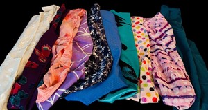 lot 310 image: Handmade Fashion Long Infinity Scarves in Silk, Cotton and More