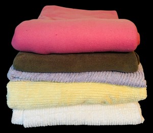 lot 305 image: Fabric including Two Fleece and Three Thick Terrycloth Cotton  Some Yardage