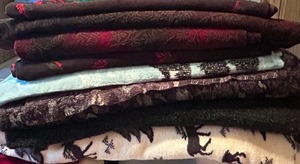 lot 267 image: Extra Large Fleece Fabric Yardage in Fun Patterns