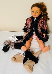 lot 166 image: Our Generation  Battat 18 Long Curly Red Hair Blue Eyes  Aubrie Doll with Handmade Clothes
