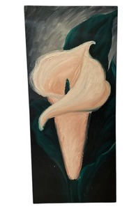 lot 169 image: Original Canvas Floral Art by Mary