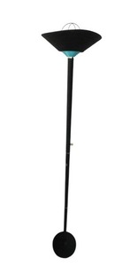 lot 463 image: Vintage Torchiere Floor Lamp with Blue  Green Glass Accent